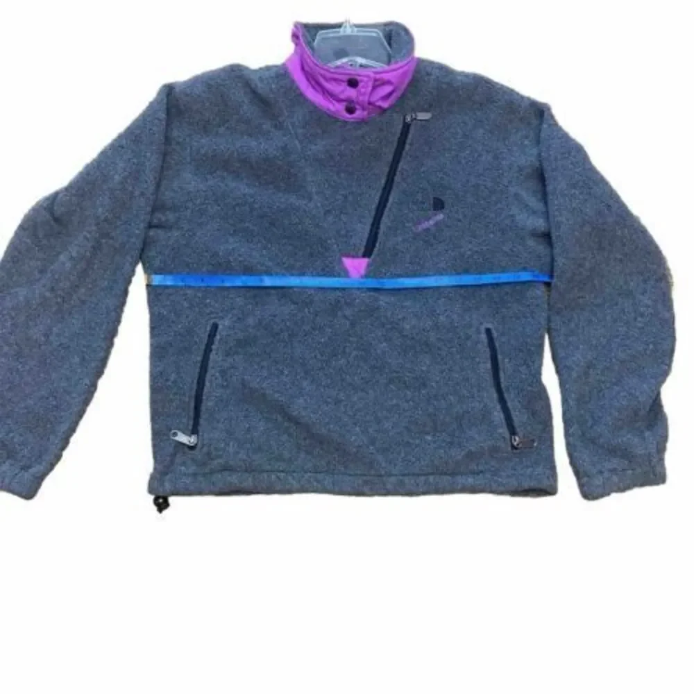 The North Face Women's Extreme Pile Pullover Half-zip Size 8 Purple /Coal Gray
